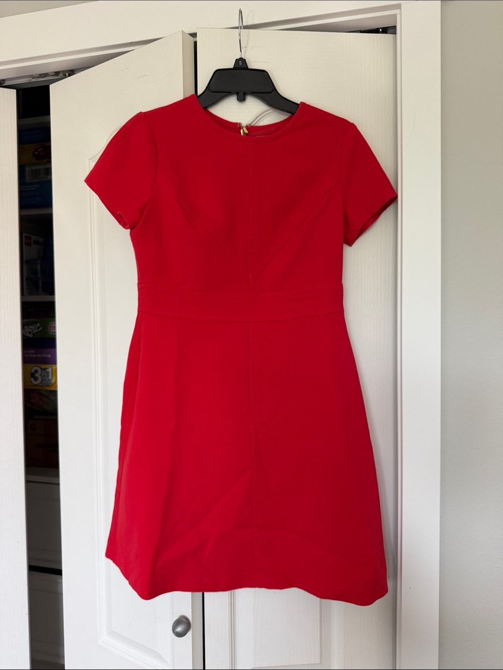 Eliza J Red Short-Sleeve A-Line Dress